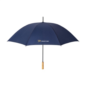 Parapluie tempête avec un auvent en polyester RPET 190T, un diamètre d'écran de 127 cm, cadre et un manche en métal, poignée en bois et fermeture Velcro 3