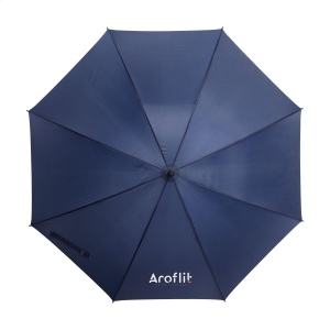 Parapluie tempête avec un auvent en polyester RPET 190T, un diamètre d'écran de 127 cm, cadre et un manche en métal, poignée en bois et fermeture Velcro 4