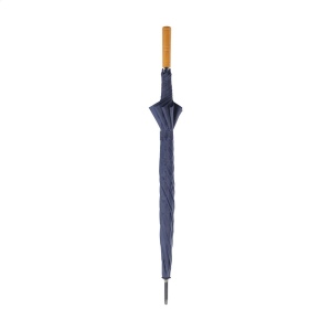 Parapluie tempête avec un auvent en polyester RPET 190T, un diamètre d'écran de 127 cm, cadre et un manche en métal, poignée en bois et fermeture Velcro 5