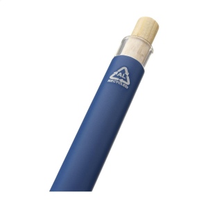 Stylo à bille à encre bleue dont le corps est fabriqué en aluminium 100% recyclé, avec une finition mate 15