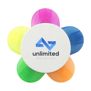 Marqueur en forme de fleur avec 5 couleurs fluorescentes différentes 2