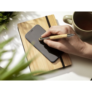 Stylo à bille à encre bleue avec un corps superbe en bambou certifié FSC 100% 5
