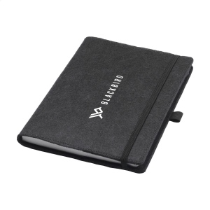 Carnet A5 avec couverture amovible en feutre RPET certifié GRS 8