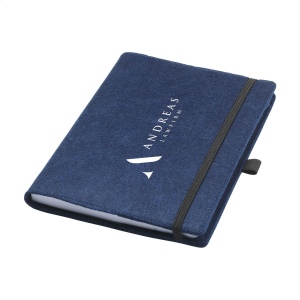 Carnet A5 avec couverture amovible en feutre RPET certifié GRS 9