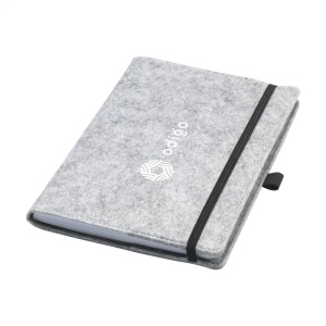 Carnet A5 avec couverture amovible en feutre RPET certifié GRS 10
