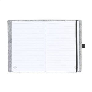 Carnet A5 avec couverture amovible en feutre RPET certifié GRS 13