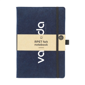 Carnet A5 avec couverture amovible en feutre RPET certifié GRS 3