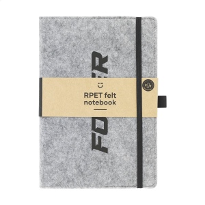 Carnet A5 avec couverture amovible en feutre RPET certifié GRS 4