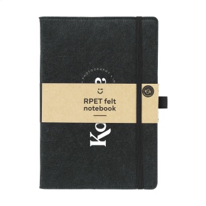 Carnet A5 avec couverture amovible en feutre RPET certifié GRS 2