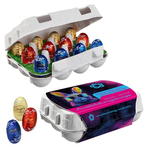 Boîte en carton de 12 œufs de Pâques, Mini-Œufs de Lindor de Lindt