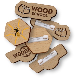 Badge en bois - puht quadri