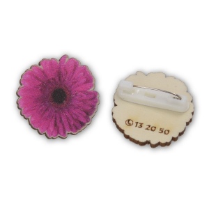 Badge en bois - puht sérigraphie 1 couleur 1 position 3