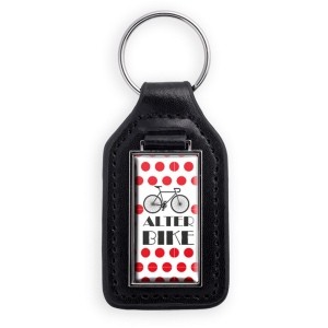 Porte-clés similicuir forme rectangle rukc10 - puht logo doming