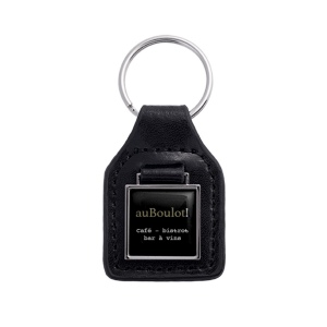 Porte-clés similicuir carré rukc11 - puht logo doming