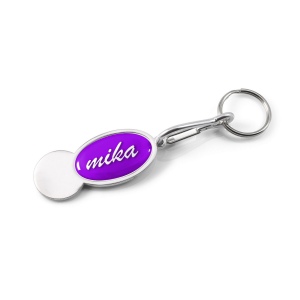 Porte-clés jeton aluminium forme ovale rukc12 - puht logo doming
