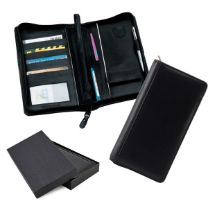 Porte calepin avec stylo en cuir Nappa Sandringham