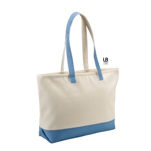 Grand sac shopping double zippe bi-couleur 630grs coton : antigua 4