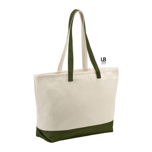 Grand sac shopping double zippe bi-couleur 630grs coton : antigua 5