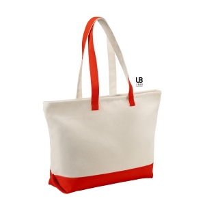 Grand sac shopping double zippe bi-couleur 630grs coton : antigua 2
