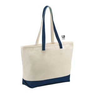 Grand sac shopping double zippe bi-couleur 630grs coton : antigua 3