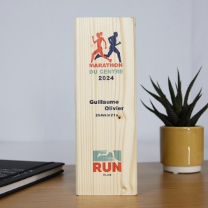 Trophée Bois BLOC 20cm - France 2