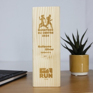 Trophée Bois BLOC 20cm - France 3
