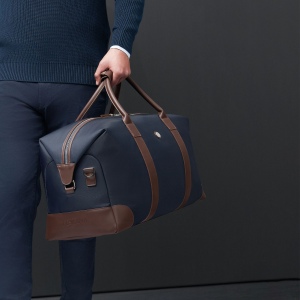 Sac de voyage Button Navy & Brown 2