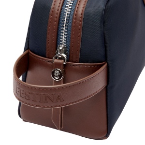 Trousse de toilette Button Navy & Brown 3