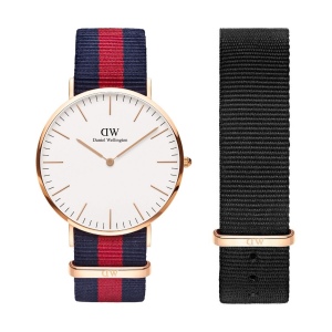 Set Montre Classic Oxford RG&White D40 + Bracelet Classic Cornwall Rose-gold L20