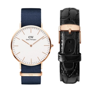 Set Montre Classic Bayswater RG&White D40 + Bracelet Classic Reading Rose-gold L20