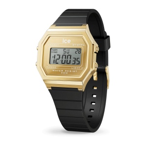 ICE digit retro-Metal gold mirror-Black-Petite