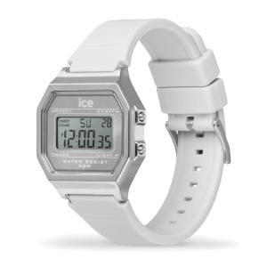 ICE digit retro-Metal silver mirror-White -Petite 2