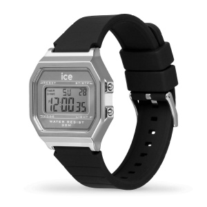 ICE digit retro-Metal silver mirror-Black -Petite 2