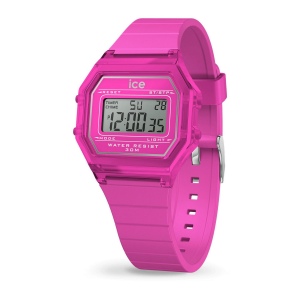 ICE digit retro-Neon pink-Clear-Petite