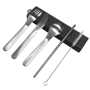 Set de couverts 5pcs acier inoxydable avec étui - Environnement & Nature 4