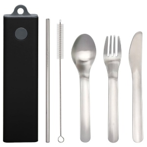 Set de couverts 5pcs acier inoxydable avec étui - Environnement & Nature 2