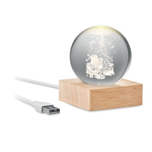Boule de Noël verre avec LED - SANTA LIGHT