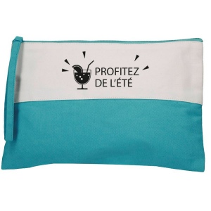 Trousse coton GAYA naturel/turquoise