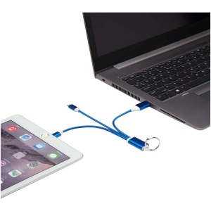 Câble de charge 4-en-1 Metal en aluminium recyclé avec porte-clés 15