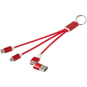 Câble de charge 4-en-1 Metal en aluminium recyclé avec porte-clés 22