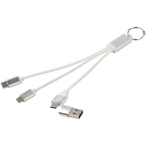 Câble de charge 4-en-1 Metal en aluminium recyclé avec porte-clés 24