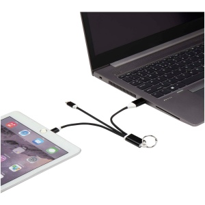 Câble de charge 4-en-1 Metal en aluminium recyclé avec porte-clés 13