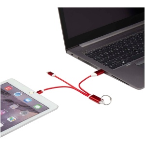 Câble de charge 4-en-1 Metal en aluminium recyclé avec porte-clés 14