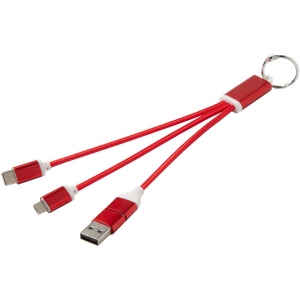 Câble de charge 4-en-1 Metal en aluminium recyclé avec porte-clés 3