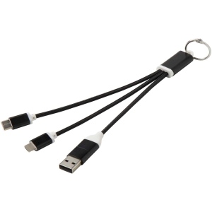Câble de charge 4-en-1 Metal en aluminium recyclé avec porte-clés 2
