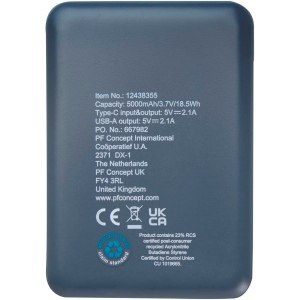 Batterie de secours en plastique recyclé Asama type-C de 5 000 mAh 20
