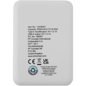 Batterie de secours en plastique recyclé Asama type-C de 5 000 mAh 21