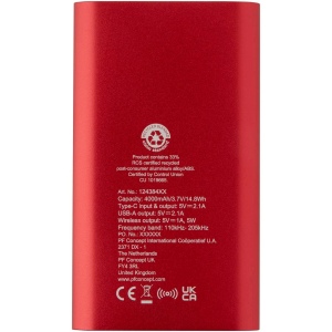 Batterie de secours sans fil en aluminium recyclé Juice type-C de 4 000 mAh 15