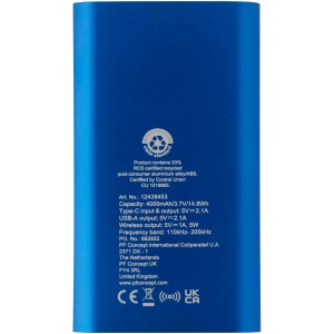 Batterie de secours sans fil en aluminium recyclé Juice type-C de 4 000 mAh 16