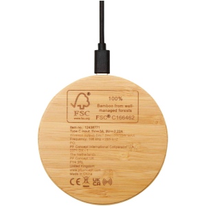Tapis de charge sans fil en bambou Essence de 15 W 5
